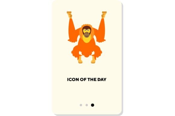 African Animals Flat Icon: Chimpanzee Is a Symbol of Wildlife and Safari Design