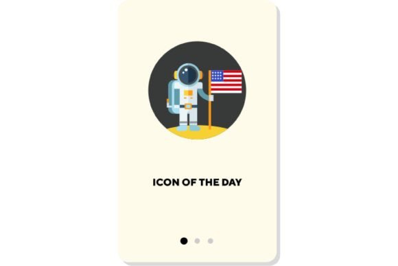 Astronaut in Space Flat Icon: Spaceman W for Modern Digital Design