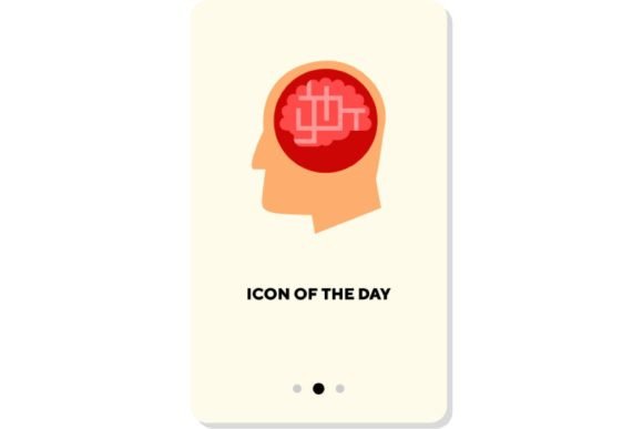 Brainwork Flat Icon: Head, Maze & Lightbulb