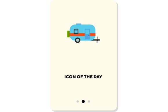 Camping Flat Vector Icon: Travel Trailer Design