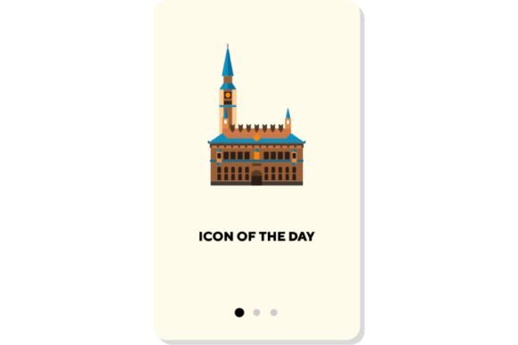 Country Architecture Flat Icon: Copenhagen Design
