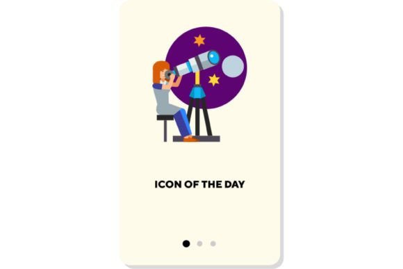 Enhancing Digital Astronomy Projects with the Girl and Telescopes Flat Vector Icon