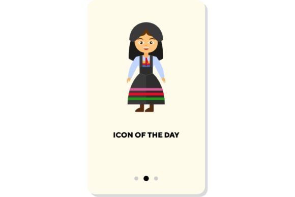 People in National Costumes Flat Icon Guide