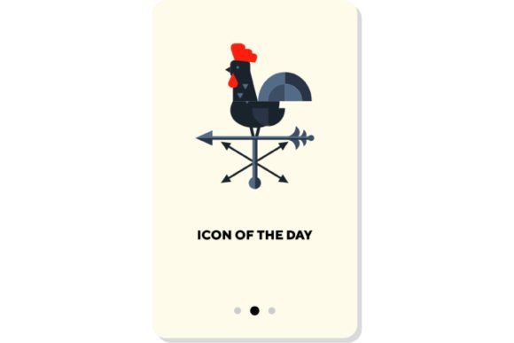 Rooster Wind Vane Flat Icon: Weathercock Symbolism in Modern Digital Design