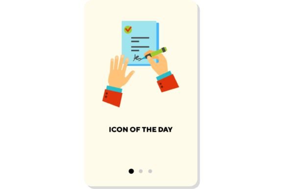 Signing Contract Flat Icon: Design & Use