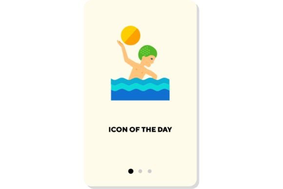 Swimming Flat Icon: Water Polo Isolated