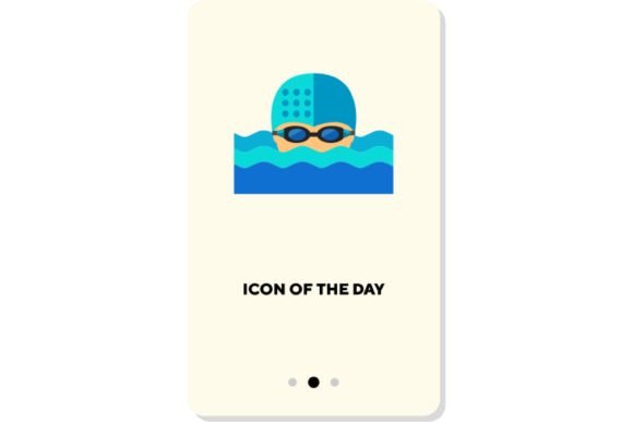 Water Fun Flat Vector Icon: Pool Swimming